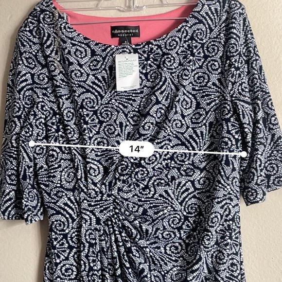 NWT Connected Apparel Faux Wrap Knee Length Dress-Size 6 - Picture 7 of 7